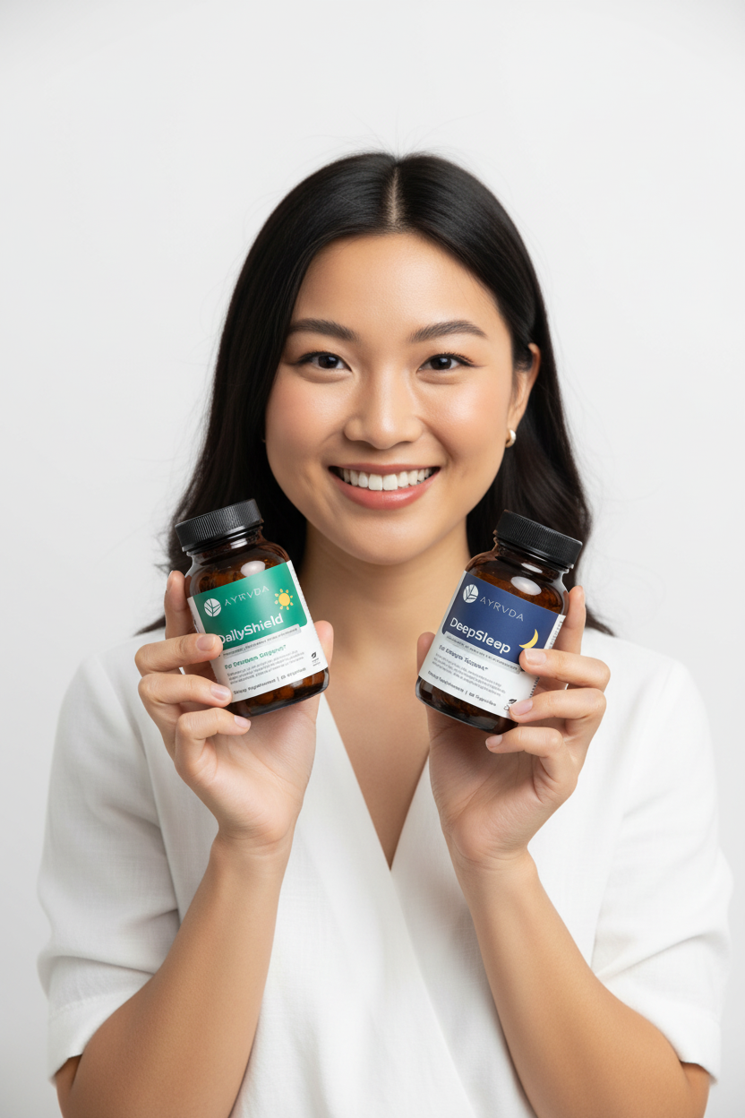Asian Woman Both Bottles